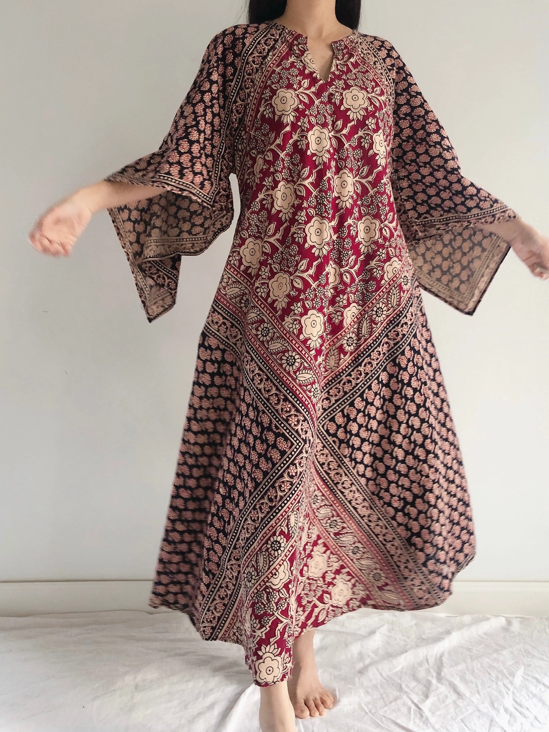 1970s Indian Cotton Dress - OSFM