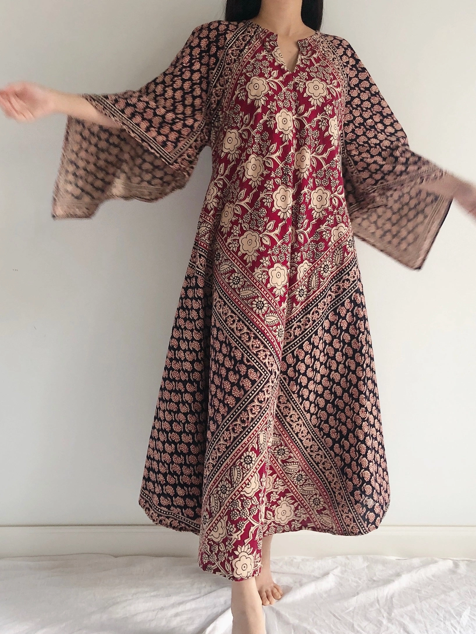 1970s Indian Cotton Dress - OSFM
