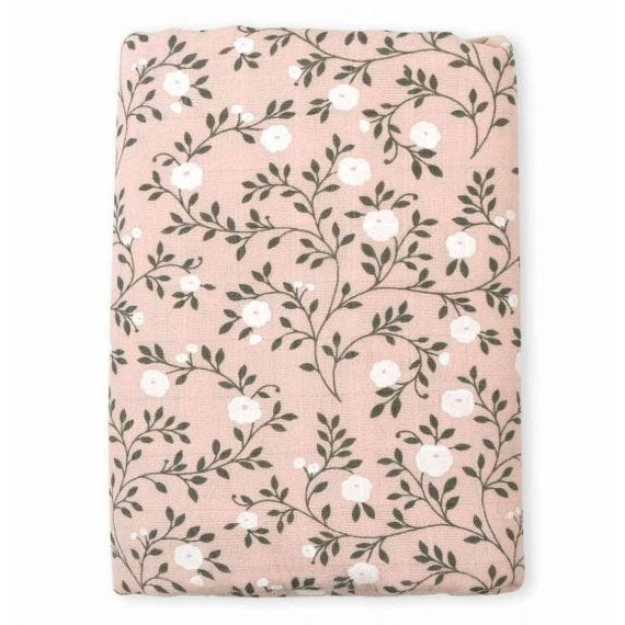 A Little Lovely Company Muslin Cloth XL: Blossom - Dusty Pink