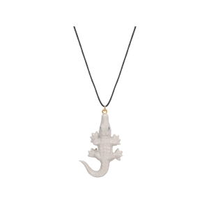 A Mini Penny White Alligator Necklace