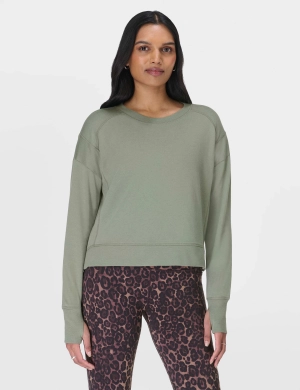 After Class Crop Sweatshirt - Willow Green