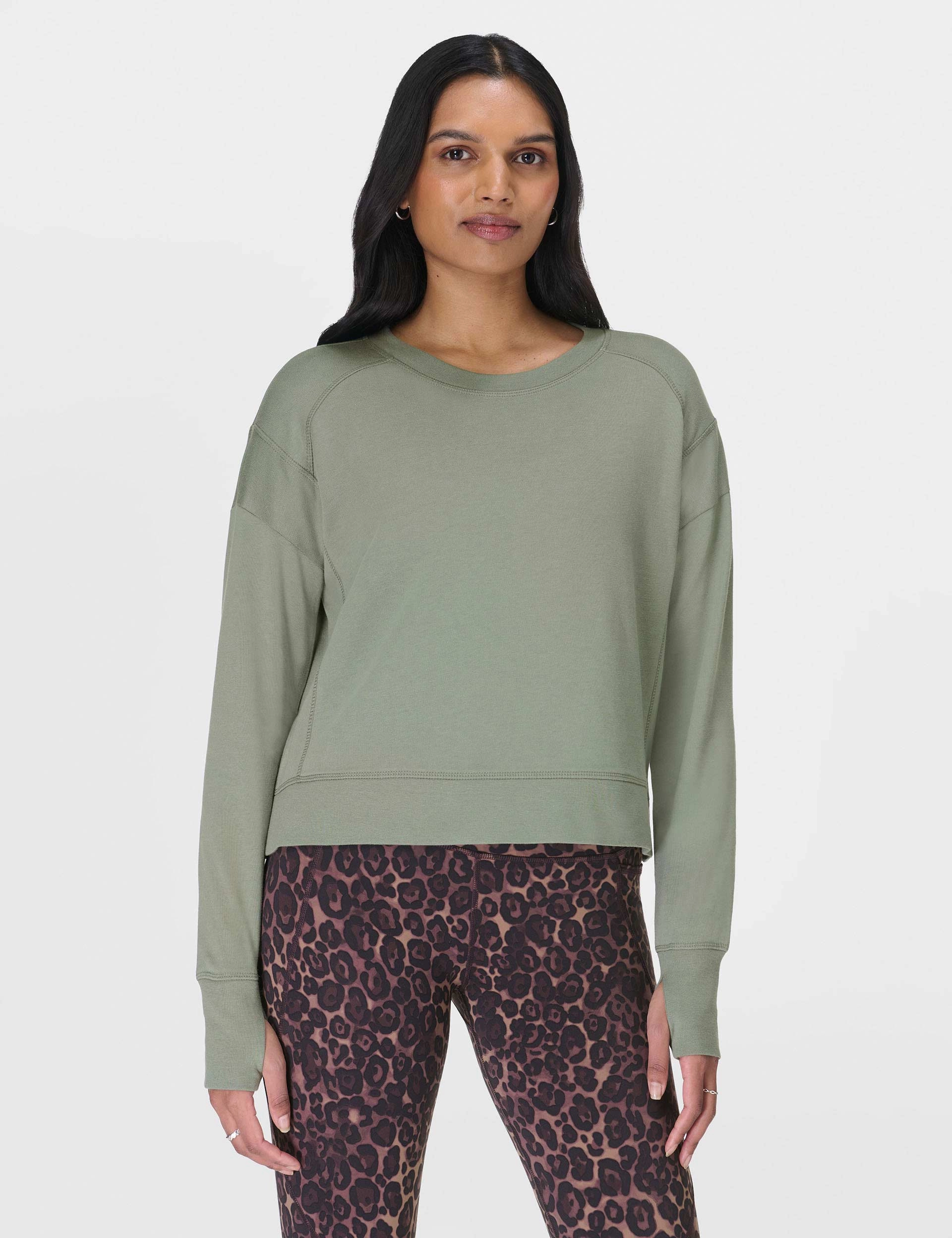 After Class Crop Sweatshirt - Willow Green