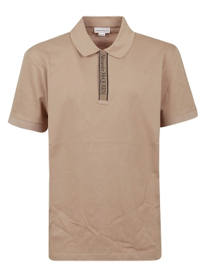 Alexander McQueen Logo-Tape Straight Hem Polo Shirt