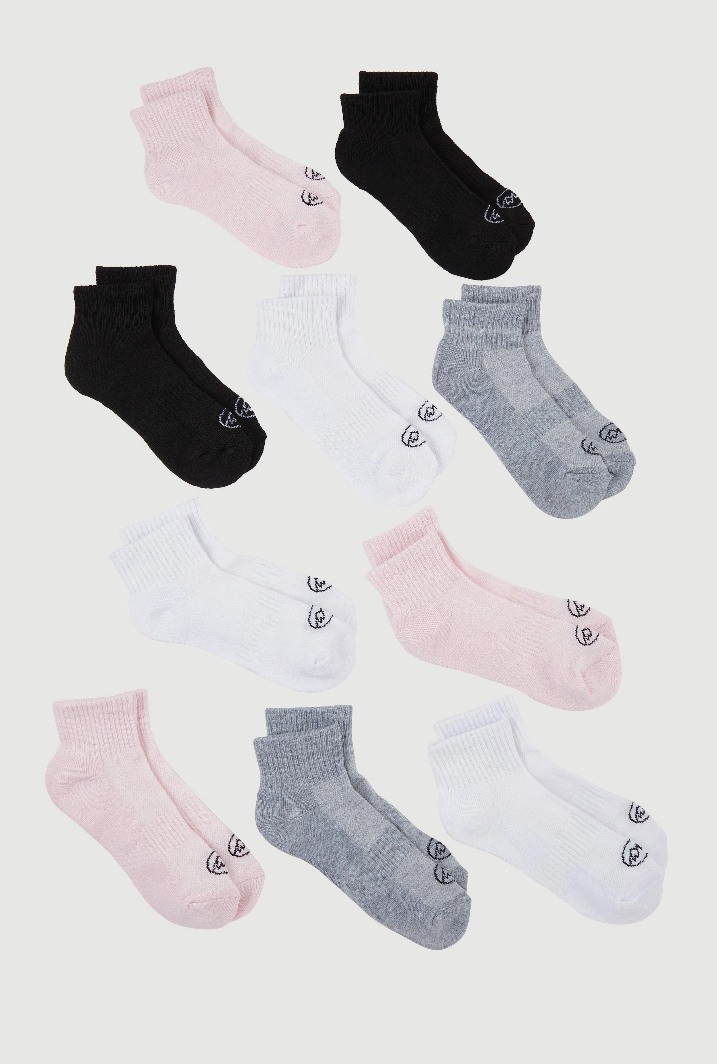Assorted Performance Quarter Socks 10 Pack Size 4-10