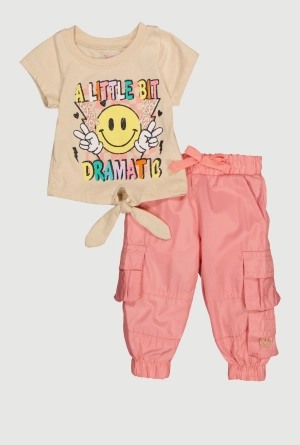 Baby Girls 0-9M A Little Bit Dramatic Graphic Tee and Cargo Joggers