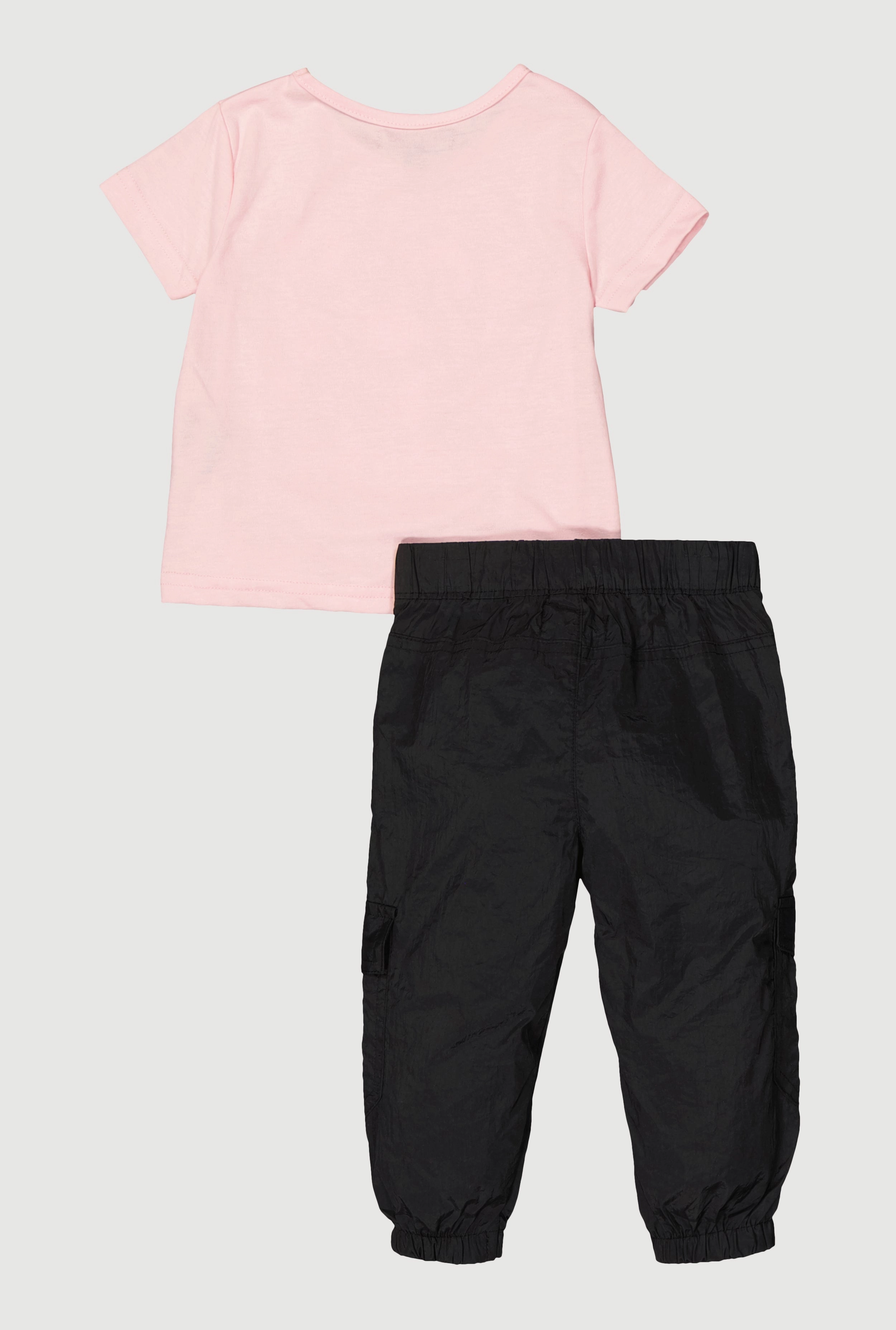 Baby Girls 12-24M Unique Bear Ruched Tee and Cargo Joggers