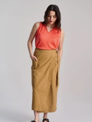 Cargo Women's Organic Cotton Skirt | Camel