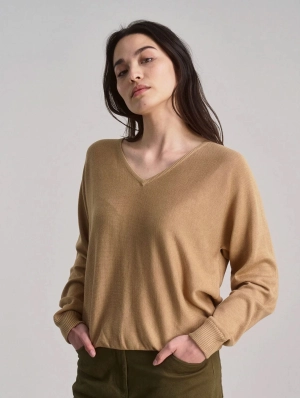 Clover Women's Cotton Tencel Jumper | Camel