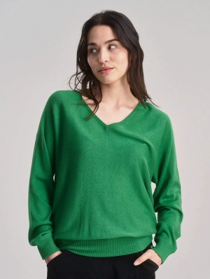 Clover Women's Cotton Tencel Jumper | Jungle Green