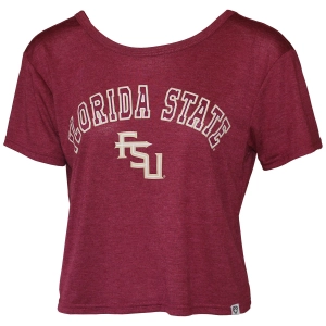 Colosseum Women's Florida State/Stacked FSU Short Sleeve Cross Back T-shirt - Garnet