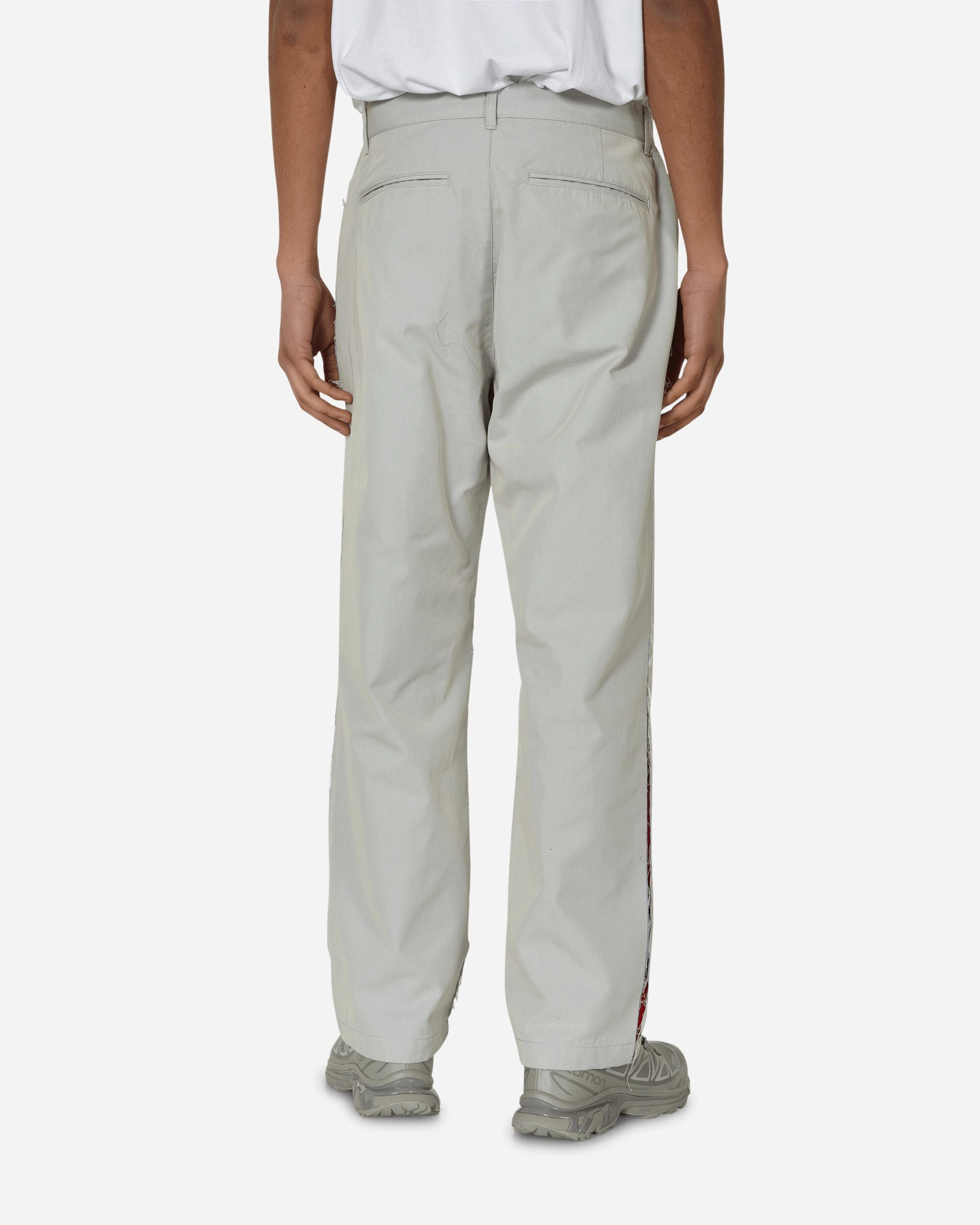 Contrast Mesh Panel Pants Light Grey