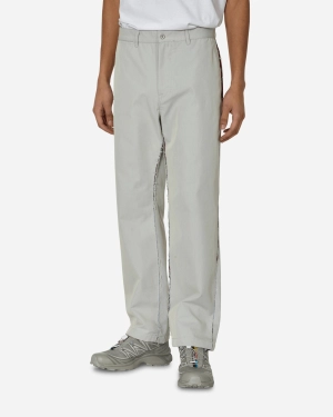 Contrast Mesh Panel Pants Light Grey