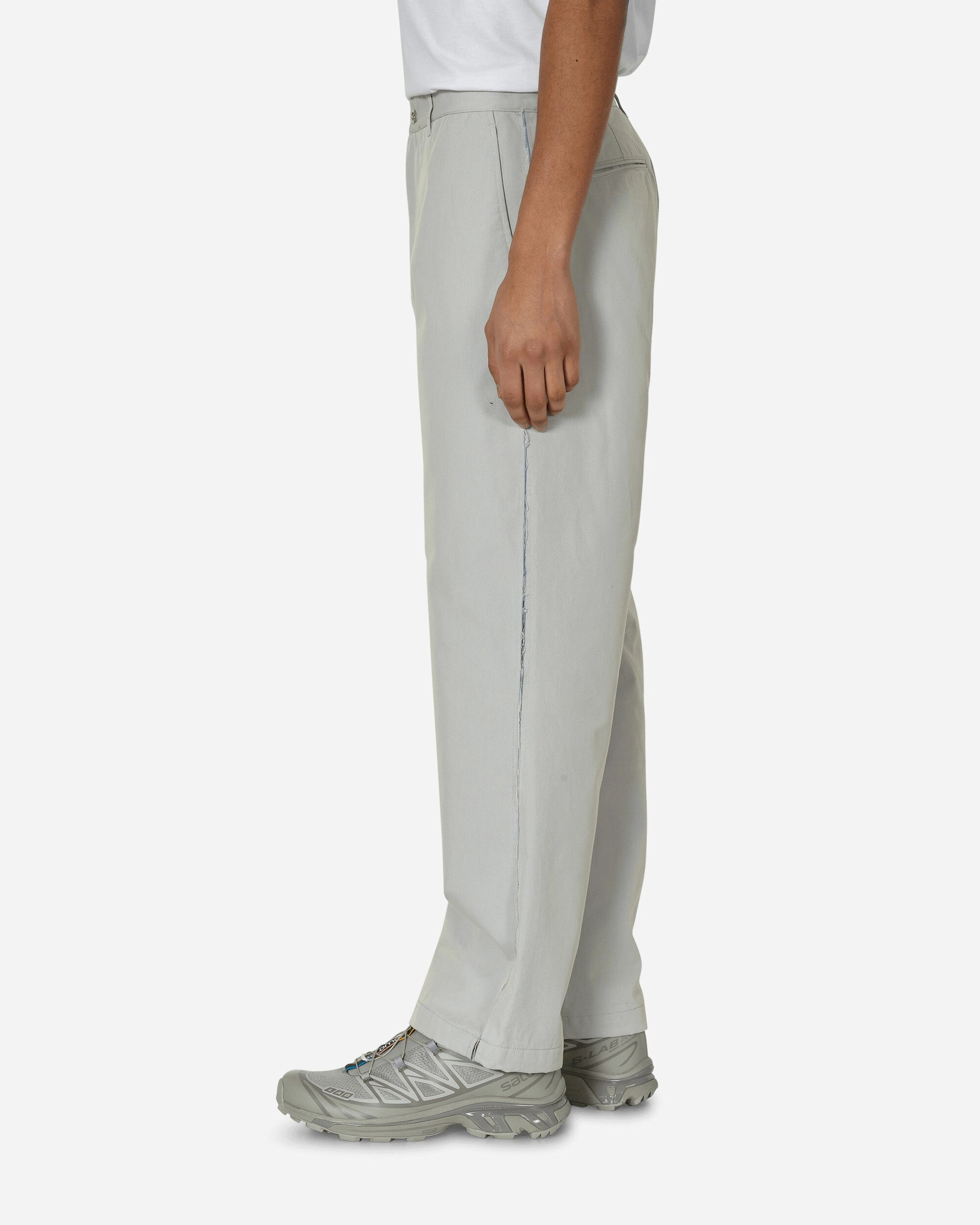 Contrast Mesh Panel Pants Light Grey