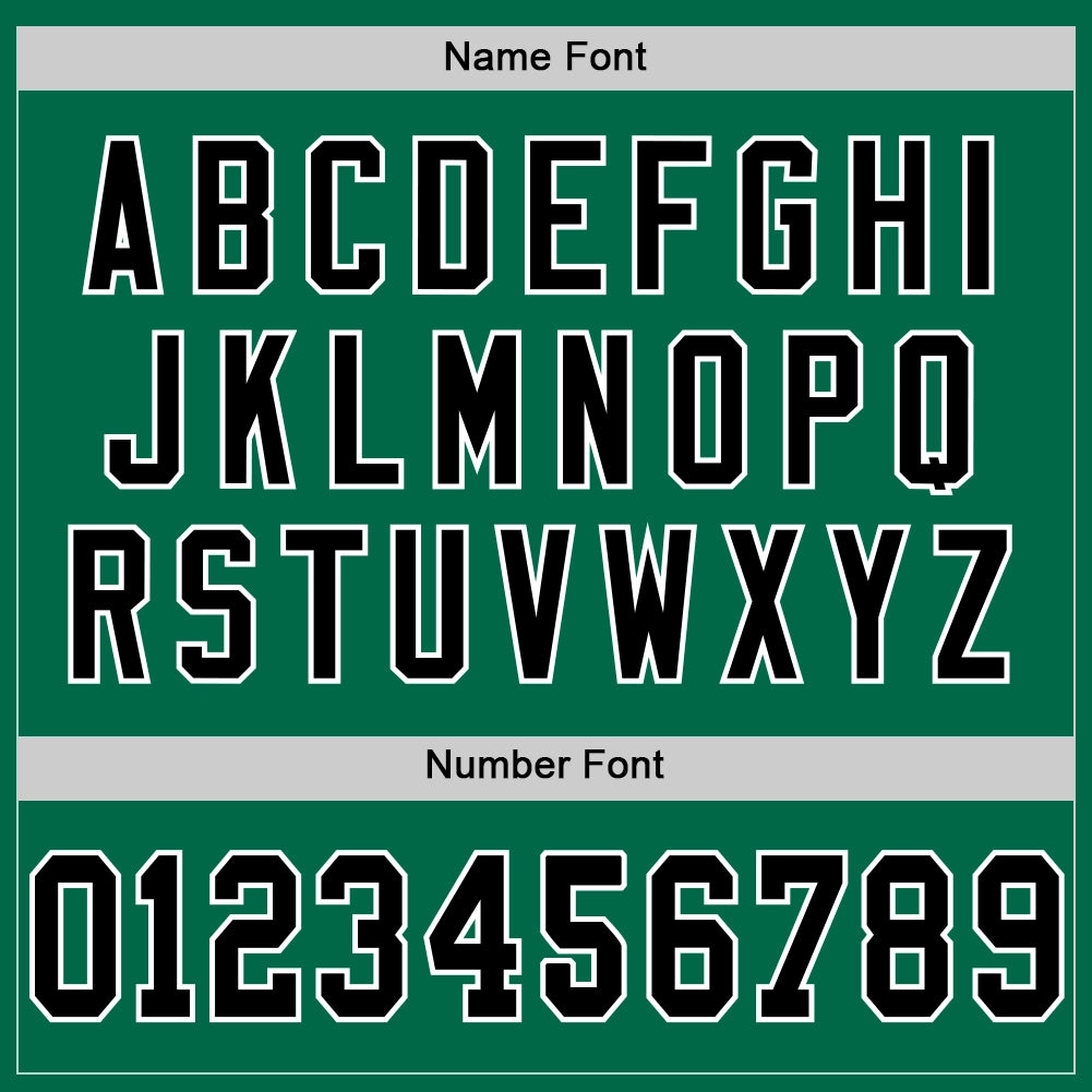 Custom Kelly Green Black-White Mesh Authentic Throwback Football Jersey