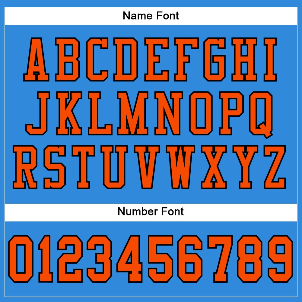 Custom Powder Blue Orange-Black Mesh Authentic Football Jersey