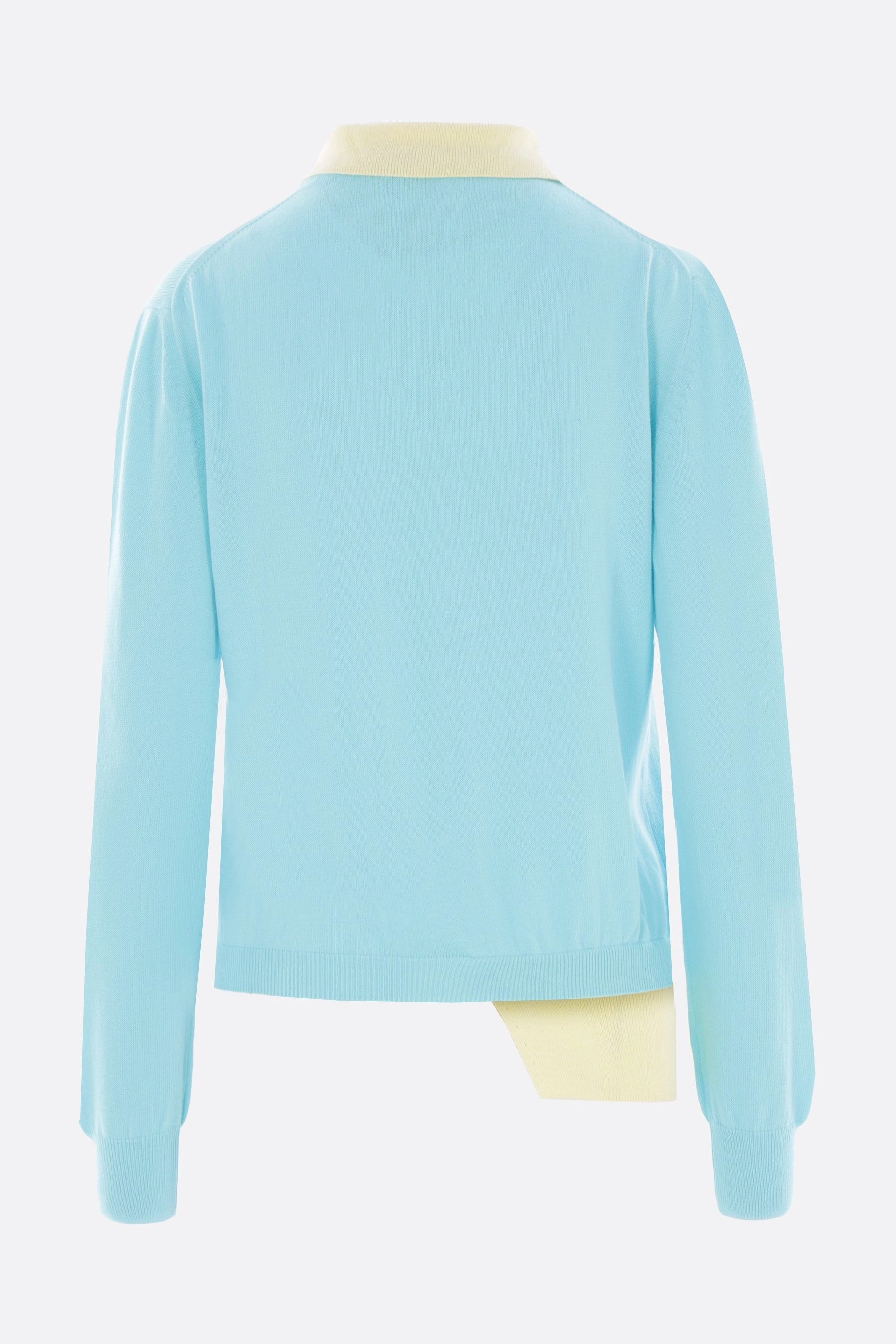 double-layer polo in cotton knit