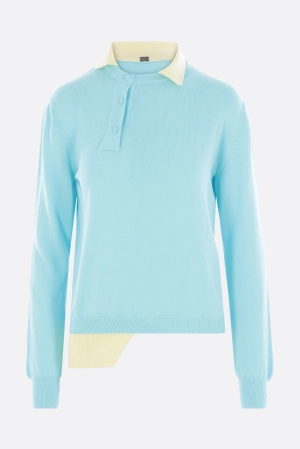 double-layer polo in cotton knit