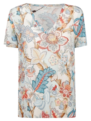 Etro Floral Printed V-Neck T-Shirt