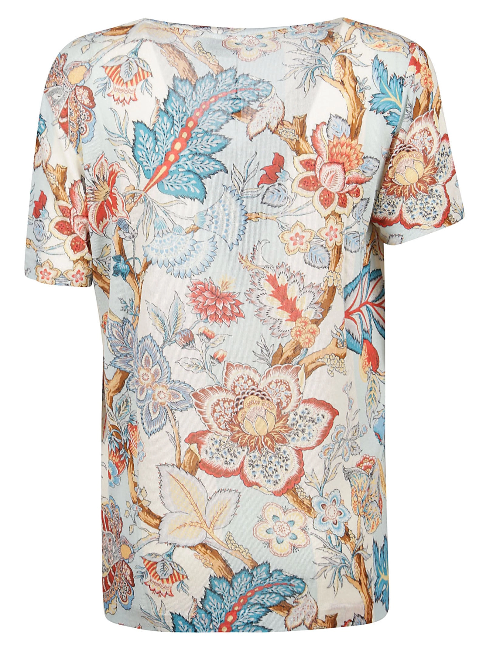 Etro Floral Printed V-Neck T-Shirt