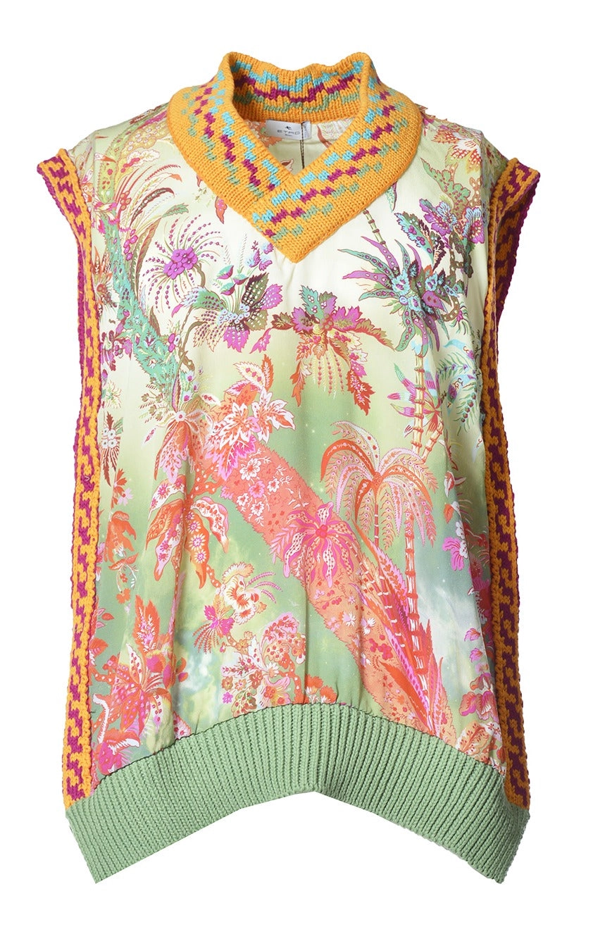 Etro Floral Printed V-Neck Vest