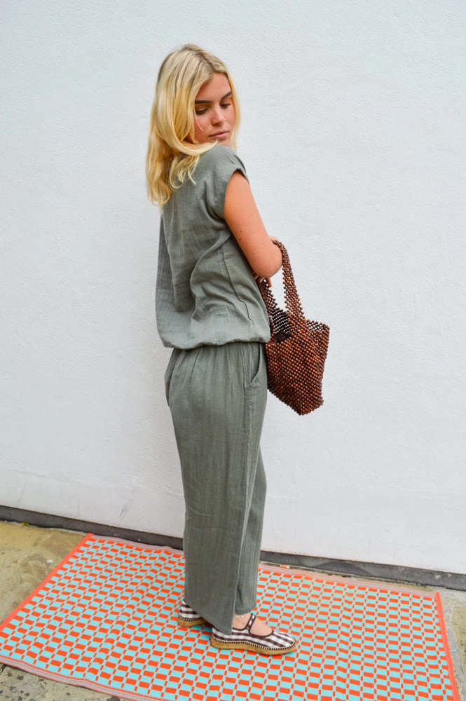 Fransa Manua Agave Green Culottes