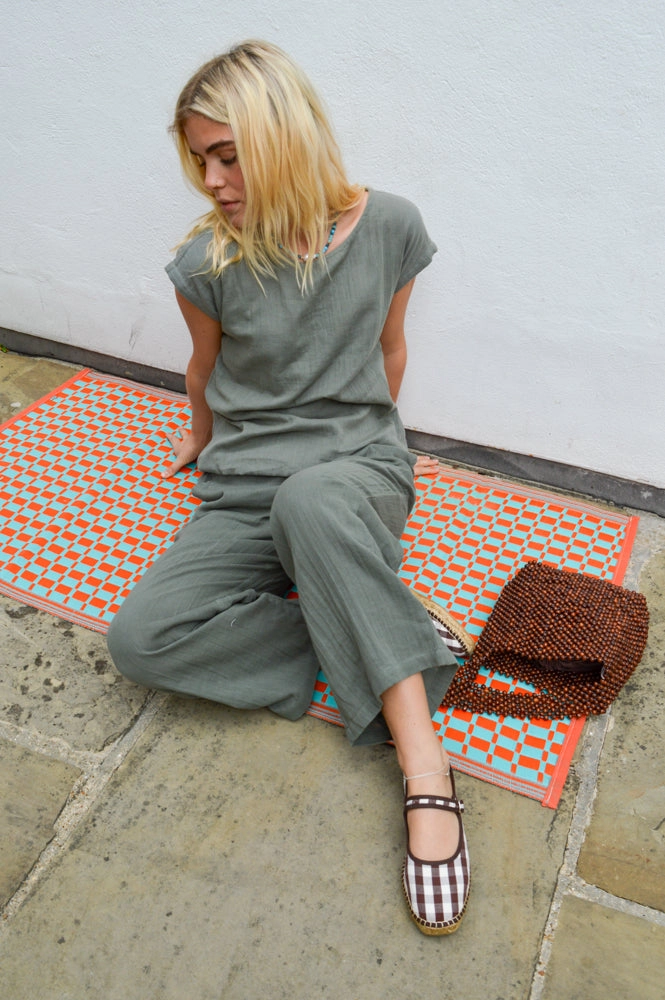Fransa Manua Agave Green Culottes