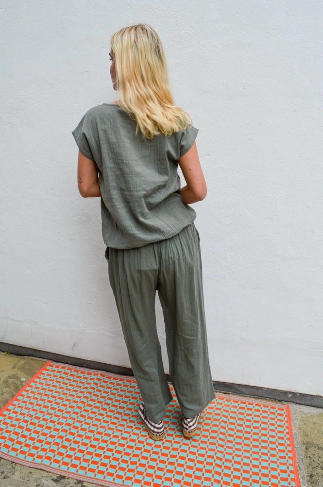 Fransa Manua Agave Green Culottes