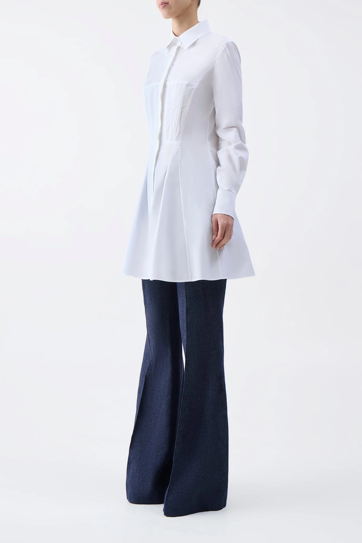 Garcia Top in White Sea Island Cotton Poplin