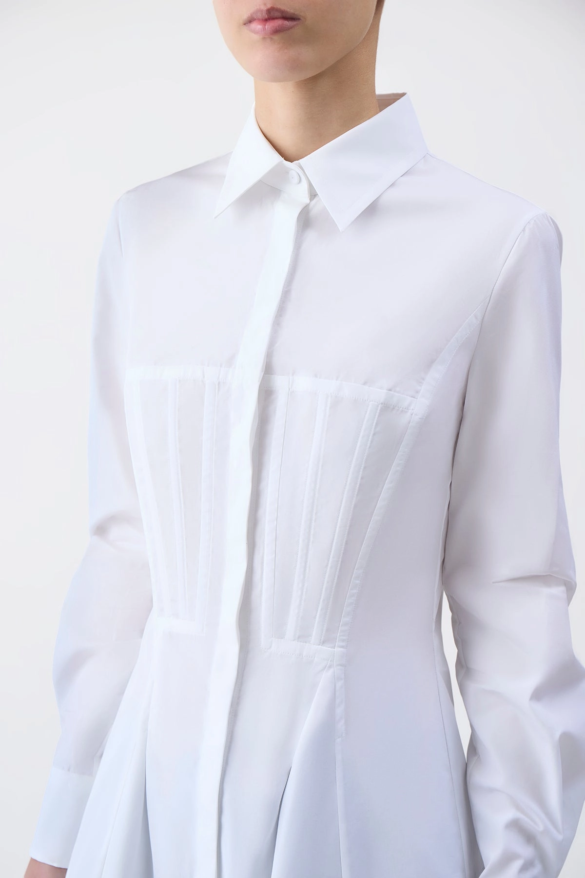 Garcia Top in White Sea Island Cotton Poplin