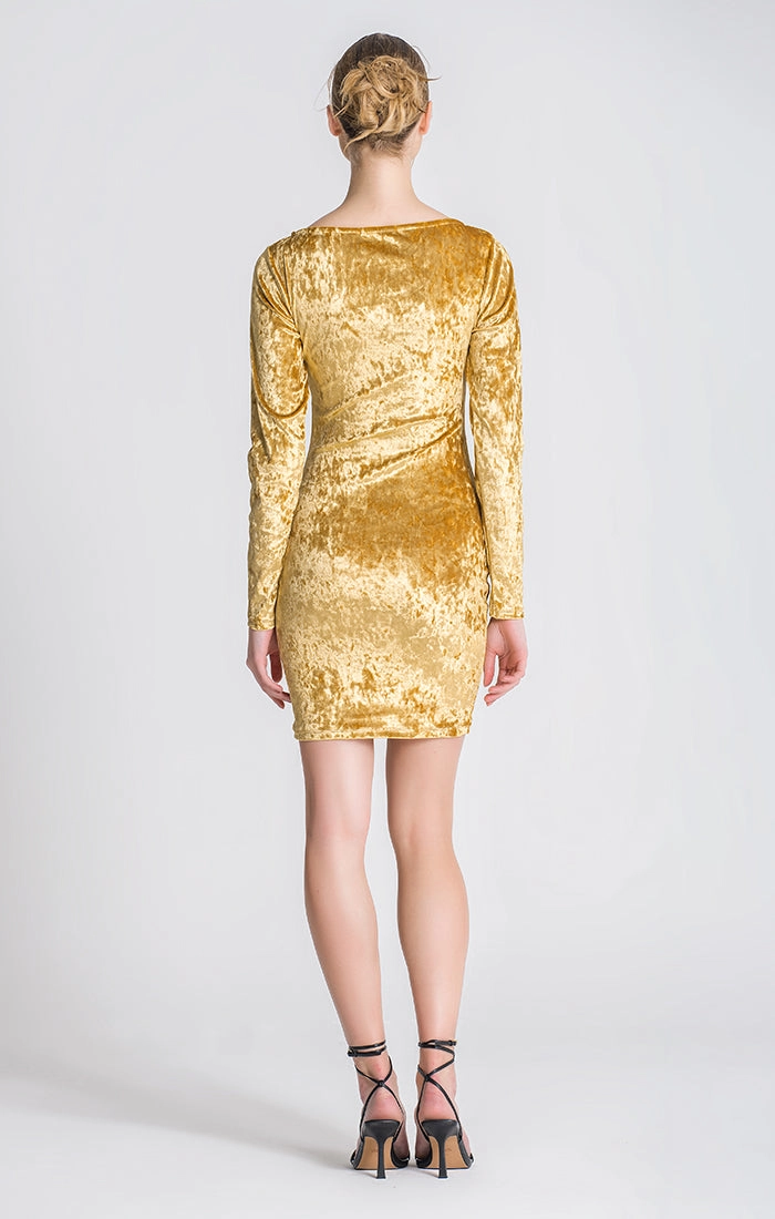 Gold Sunlight Cut-Out Dress
