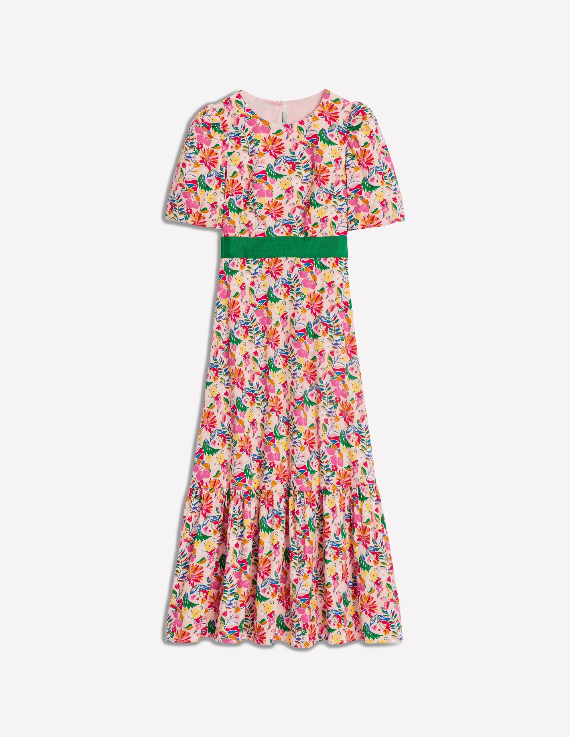 Grosgrain Waist Dress-Multi. Wildflower Trail