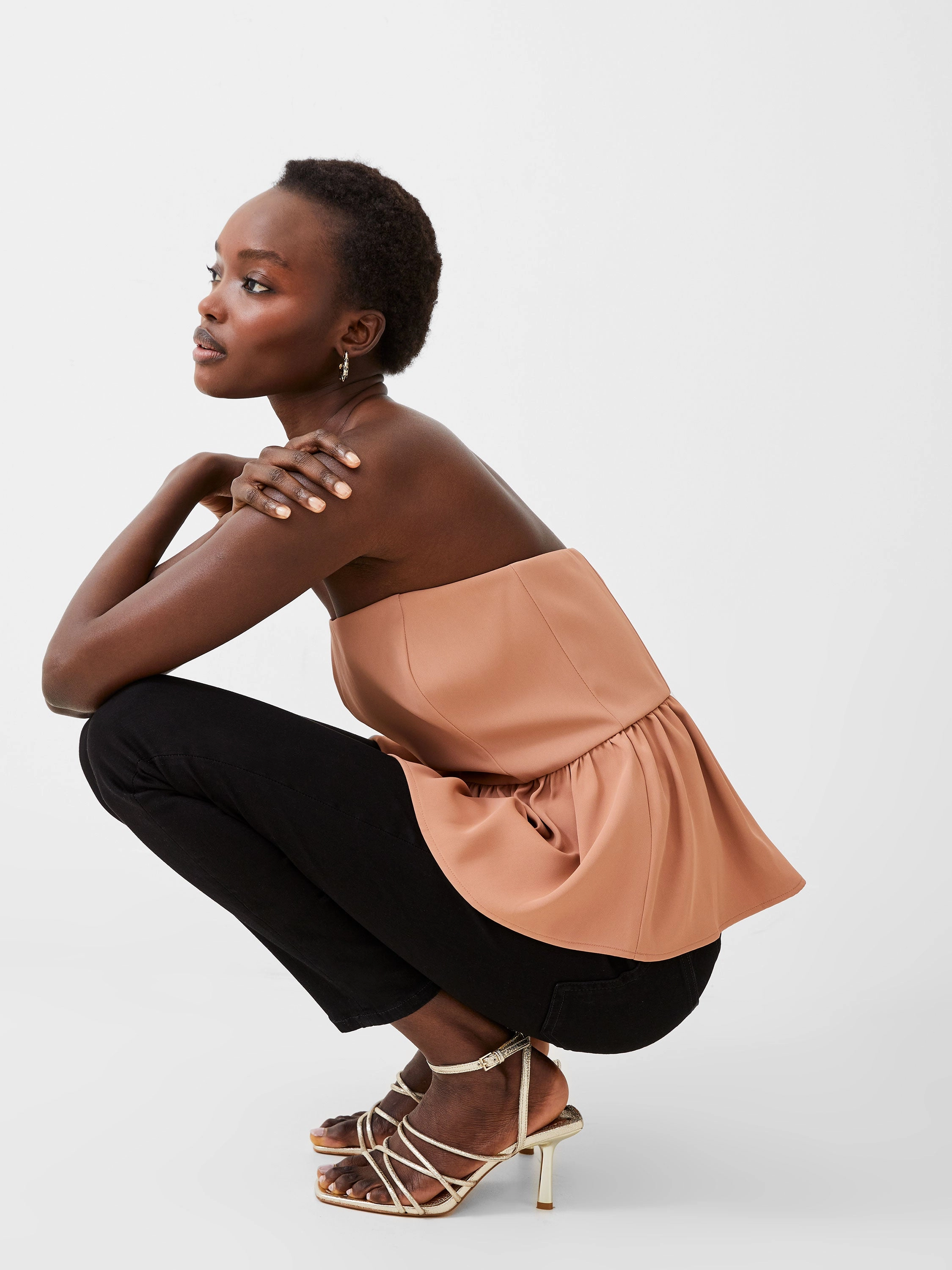 Harry Suiting Strapless Peplum Top