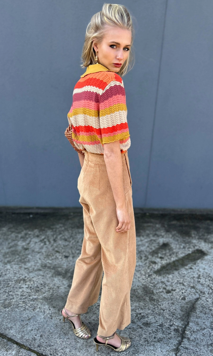 hoss Manhattan Cord Trouser - Tobacco