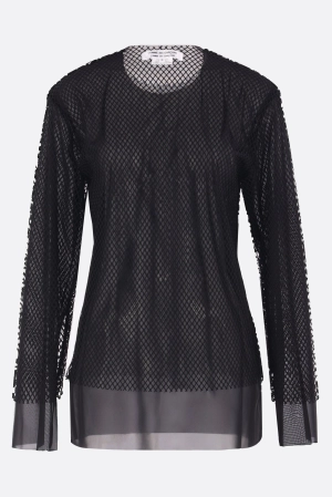 long-sleeve t-shirt in jersey and mesh