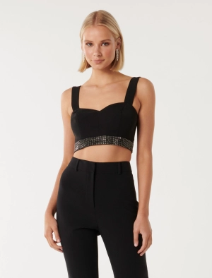 Mariah Diamonte Band Bralette Top
