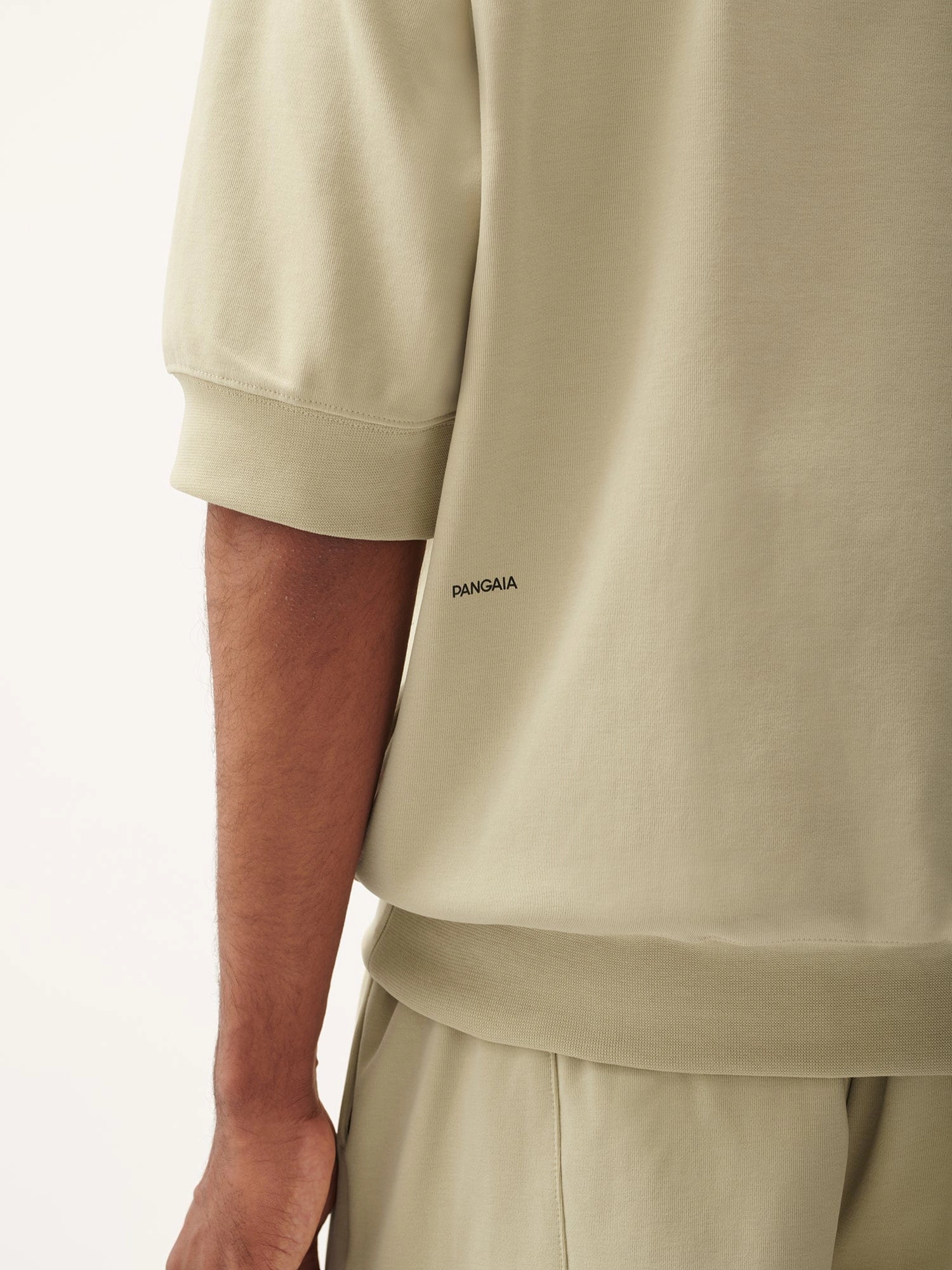 Mens DNA Double Jersey Short Sleeve Top—maitake beige