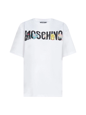 Moschino Calico Animals Logo Jersey T-Shirt