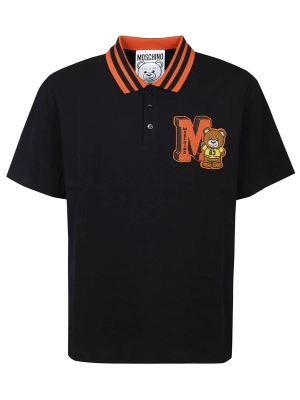 Moschino Logo Patch Straight Hem Polo Shirt
