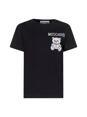 Moschino Teddy Bear Embroidered Crewneck T-Shirt