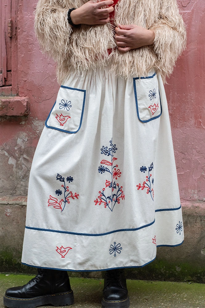 Nué Notes Nottingham Egret Embroidered Skirt