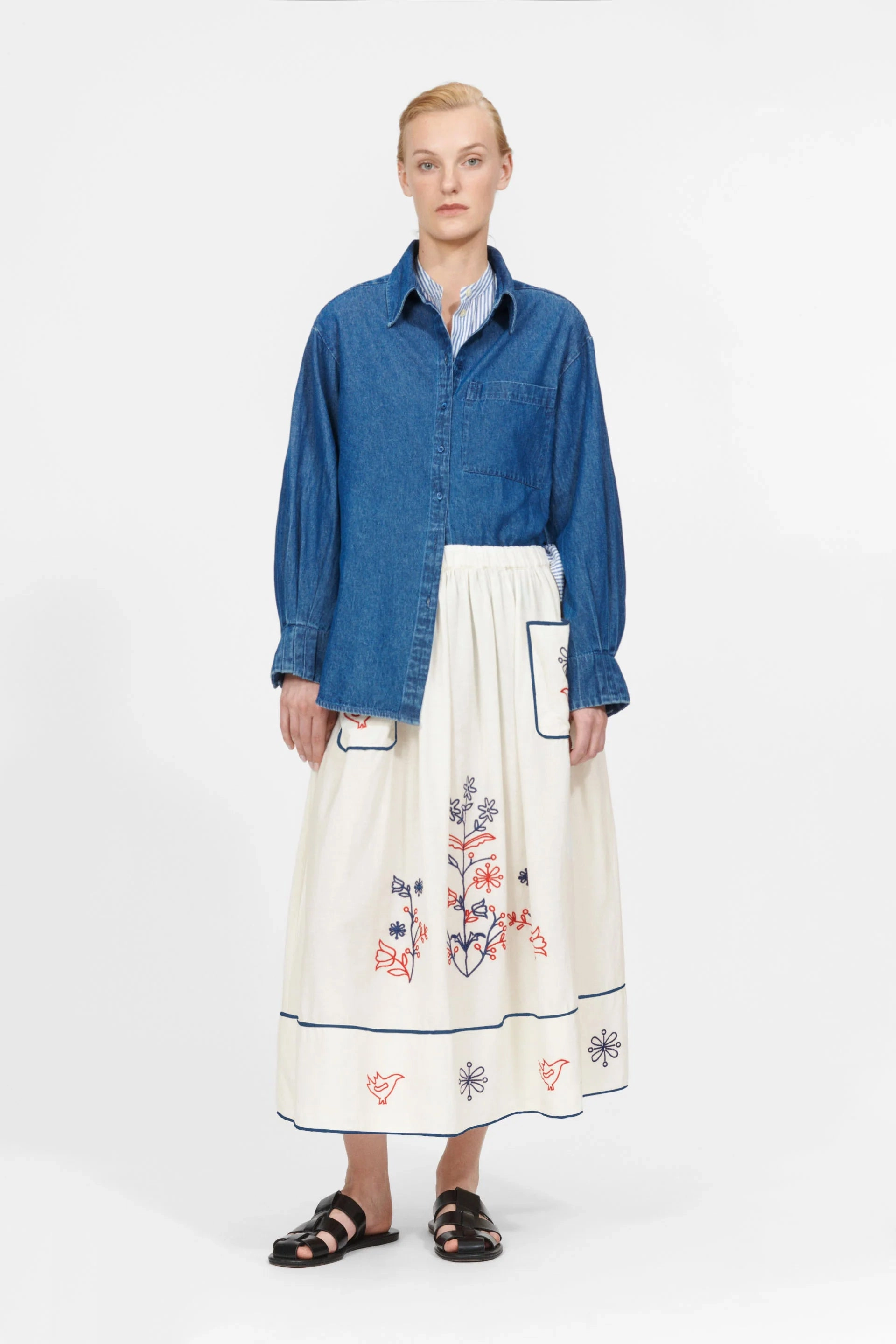 Nué Notes Nottingham Egret Embroidered Skirt