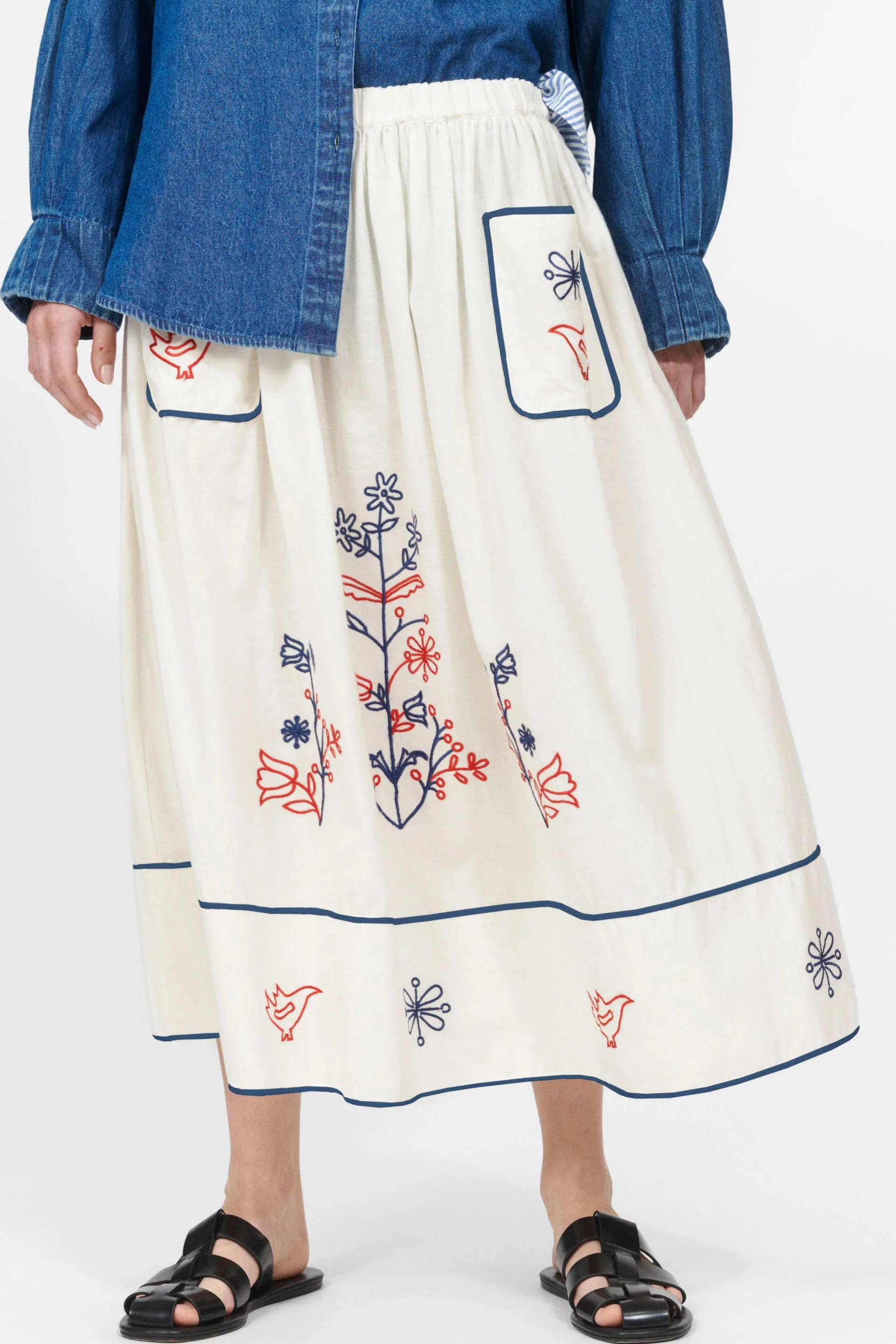 Nué Notes Nottingham Egret Embroidered Skirt