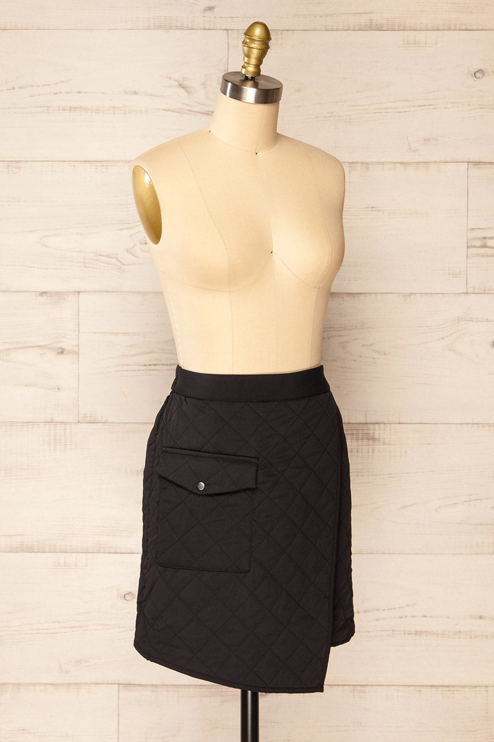 Oviedo | Black Quilted Wrap Skirt