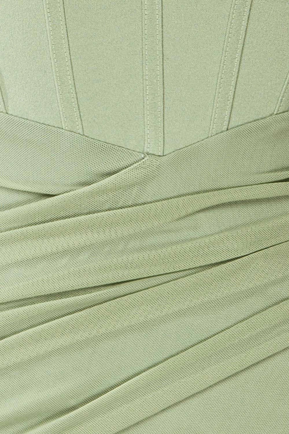 Panama Sage | Short Fitted Ruched Dress