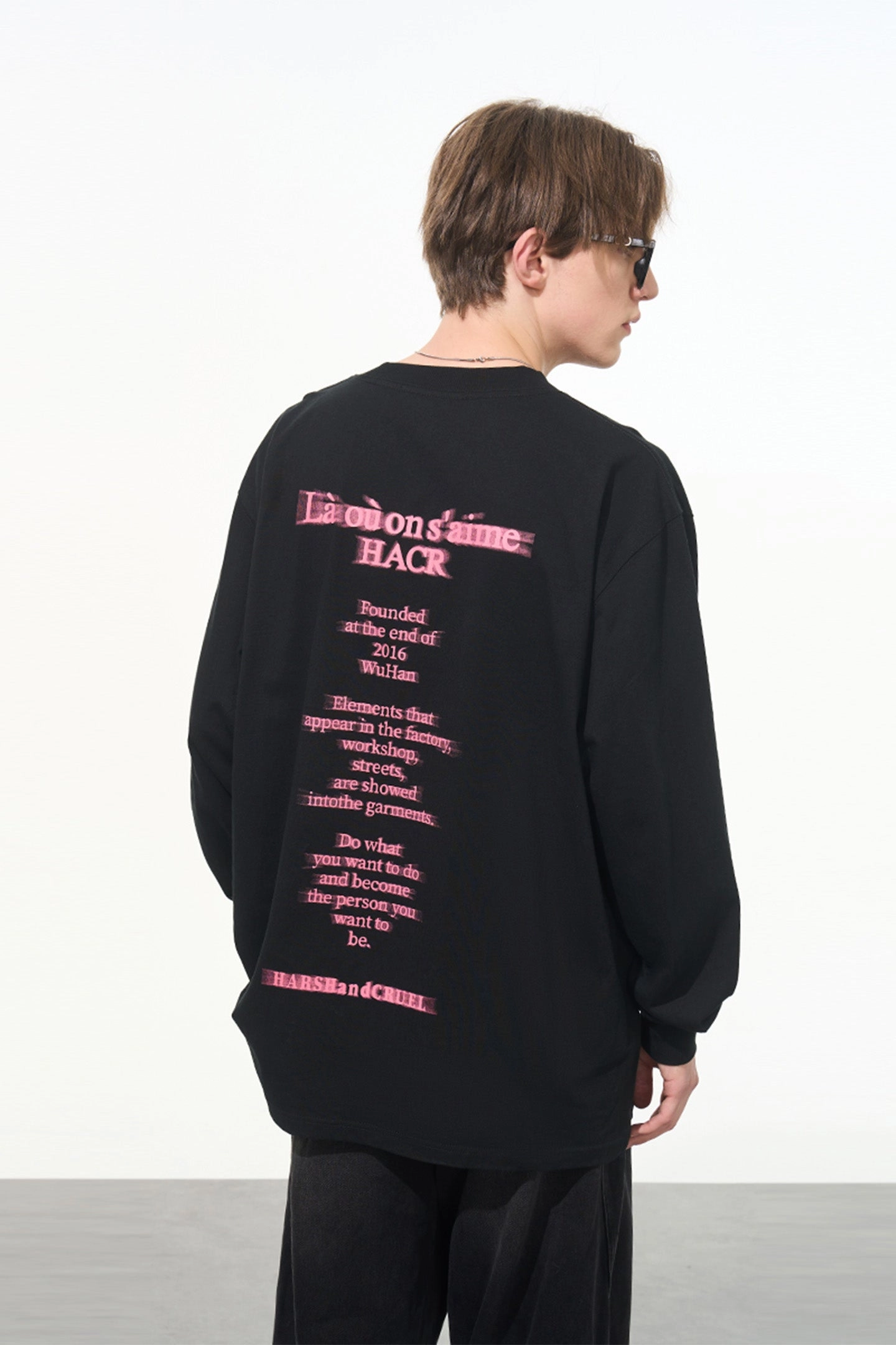 Phantom Pink Contrast Print Long Sleeve T-Shirt