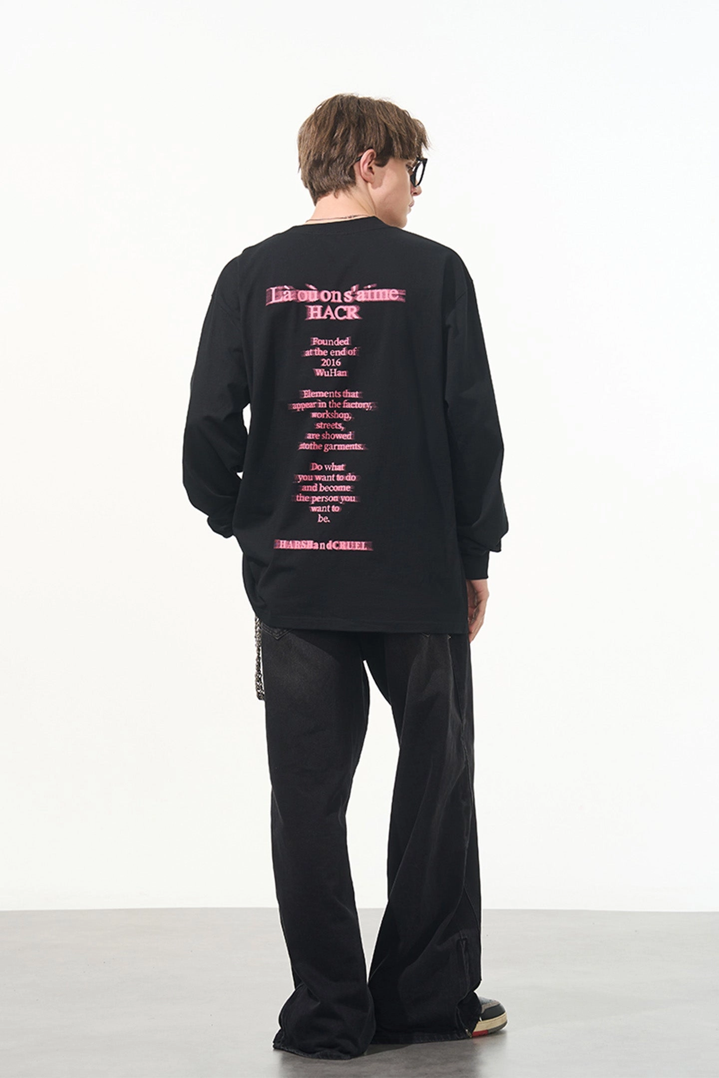 Phantom Pink Contrast Print Long Sleeve T-Shirt