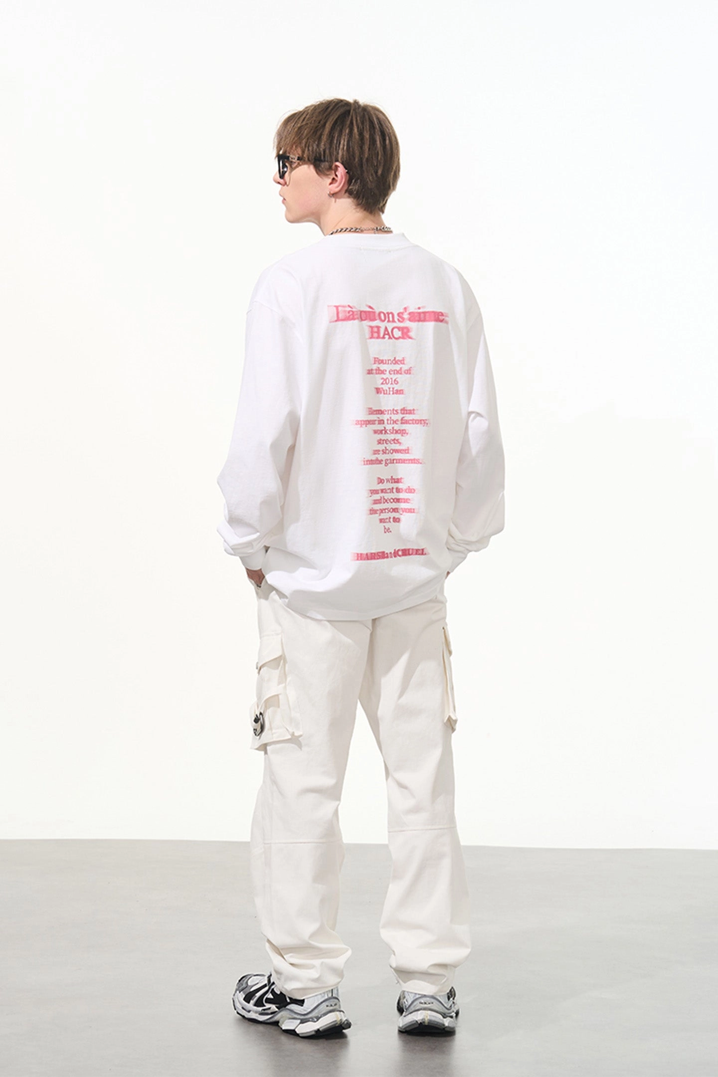 Phantom Pink Contrast Print Long Sleeve T-Shirt