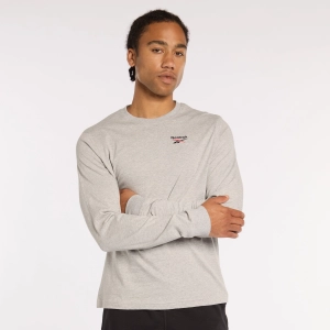 Reebok Idlong Sleeve T-Shirt Mgrey Heather/Vector Red