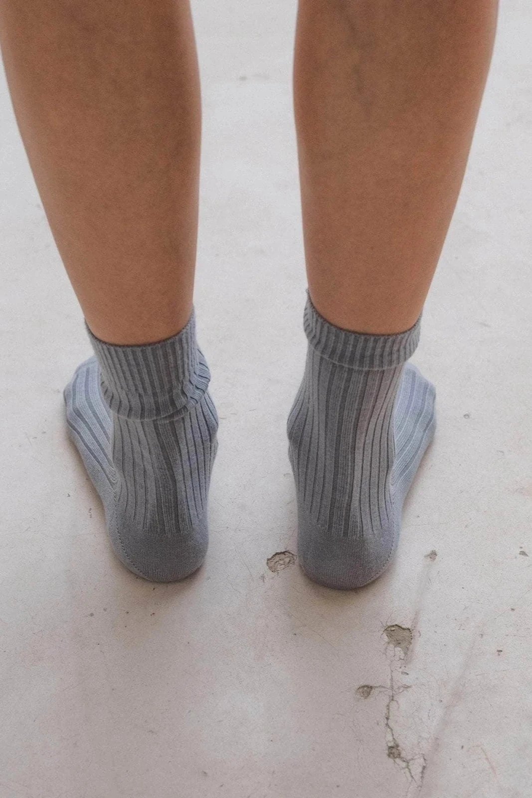 Rib Ankle Socks - Simon Grey