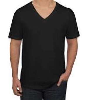 Rich Cotton V-Neck T-Shirt Black